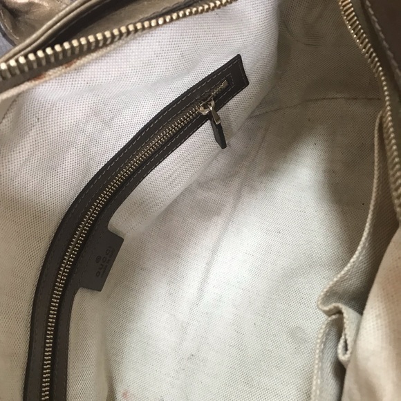 GUCCI Beige Metallic GG Canvas Heart-Bit Top Handle Bag - Picture 16 of 16